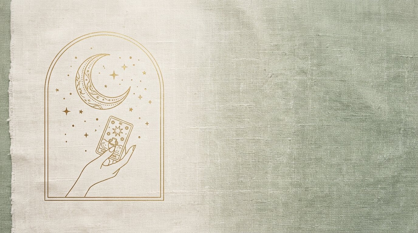 Sage Linen Line Art Background